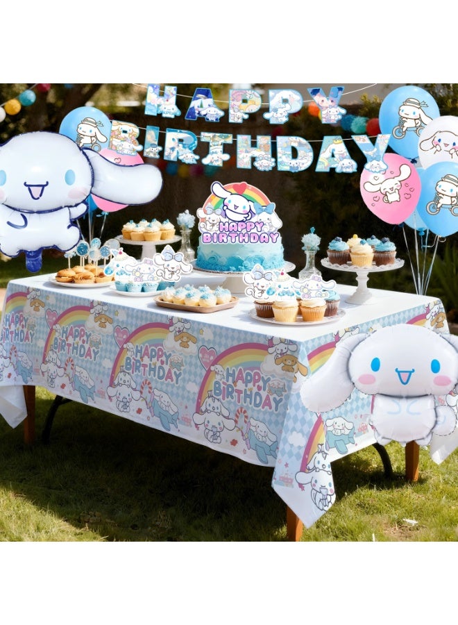 FRUITFUL PARTY Cinnamoroll Birthday Party Decorations, 35pcs Cinnamoroll Decoration Set - Cinnamoroll Balloons Banner Tablecloth Spiral Pendant Cupcake Toppers etc Cinnamoroll Birthday Party Supplies - Image 4
